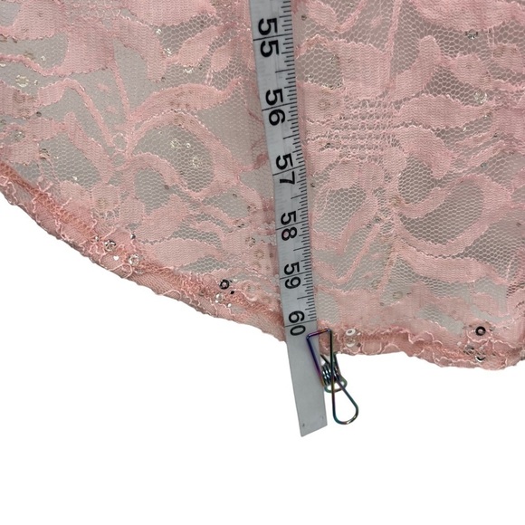 B. Smart Pink High Low Lace Lined Sequin Dress Size 3 Women’s - Picture 5 of 5